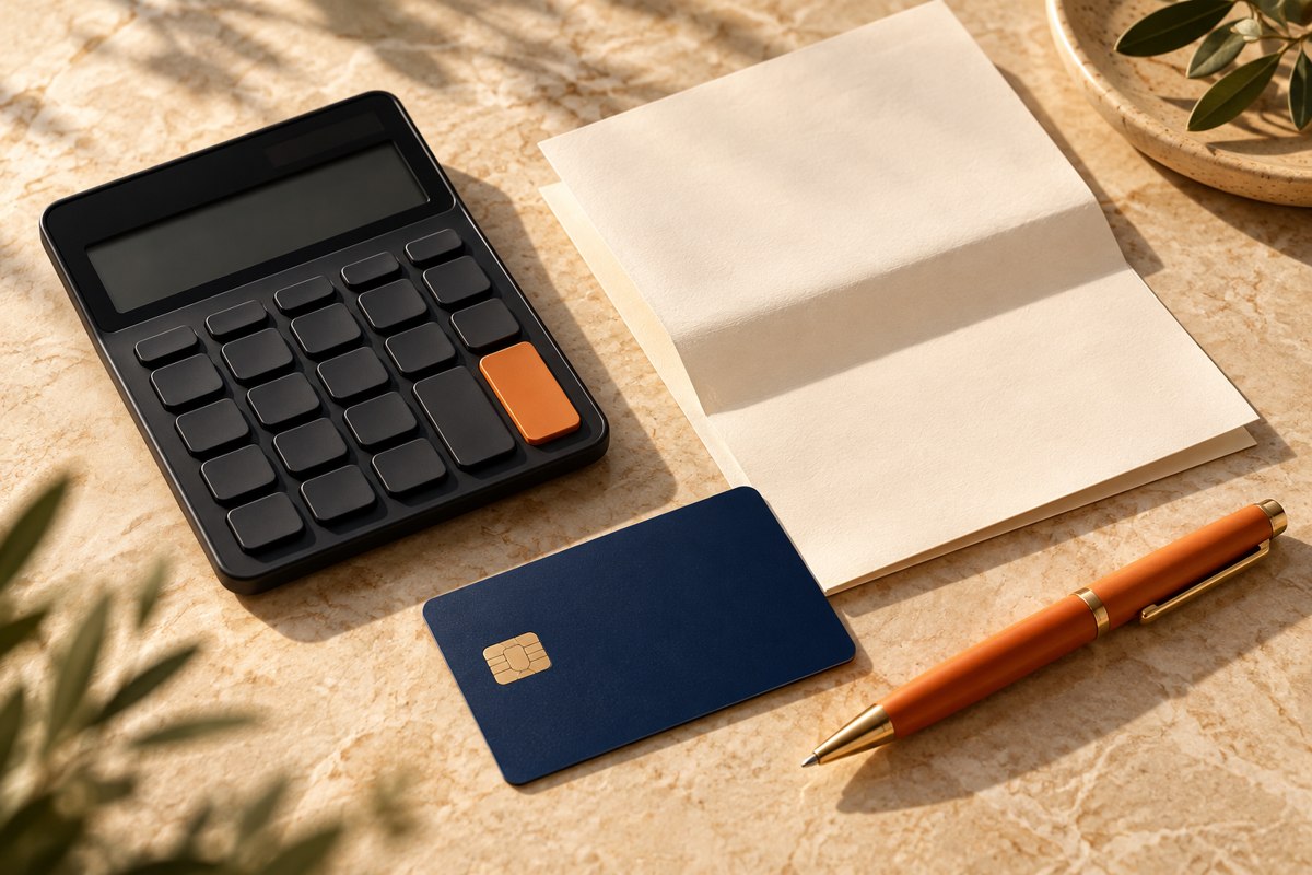 Calculator and bank card