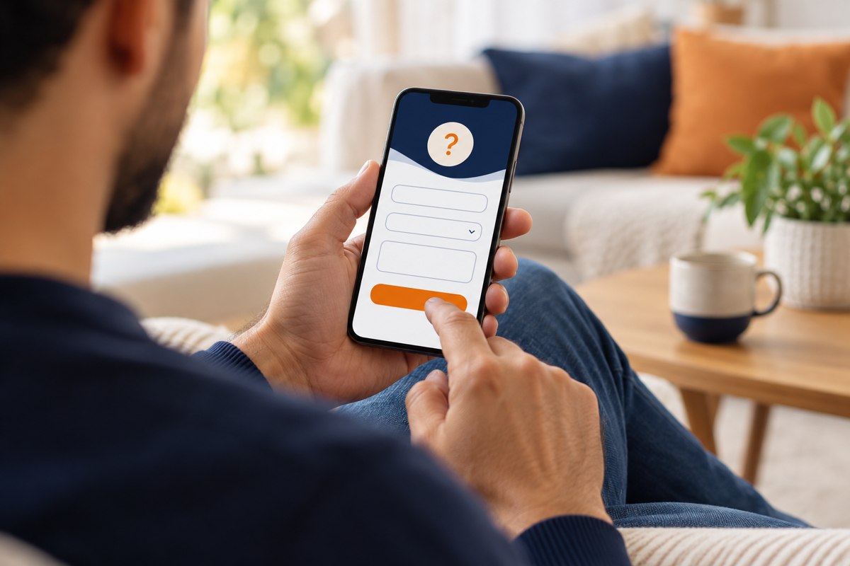 Starting a service request on a phone